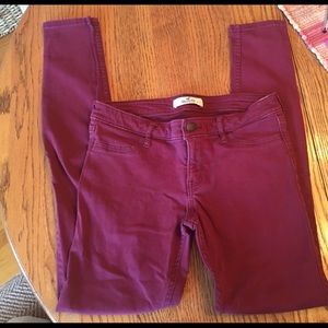 Maroon skinny jeans